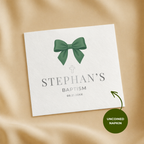 Satin Bow | Name & Date | Personalized Baptism Napkins