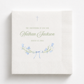 Floral Ribbon Bow | Name & Date | Personalized Baptism Napkins