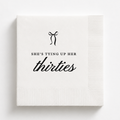 She's Tying Up Her Thirties | Personalized 40th Birthday Napkins