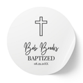 Outline Cross Christening | Name & Date | Personalized Baptism Stickers