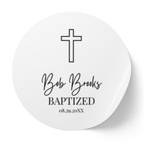 Outline Cross Christening | Name & Date | Personalized Baptism Stickers