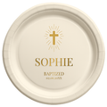 Radiant Cross | Name & Date | Personalized Baptism Plates