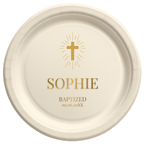 Radiant Cross | Name & Date | Personalized Baptism Plates