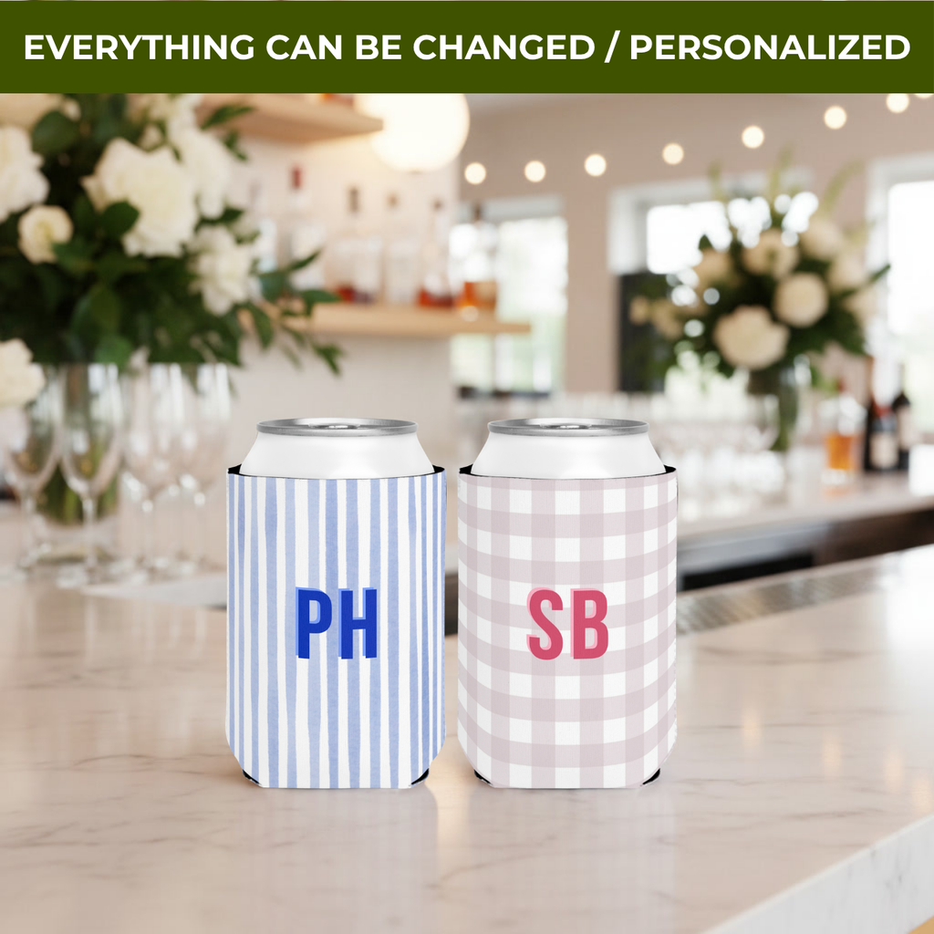 Bold Monogram | Two Initials | Personalized Bachelorette Party Can Coolers