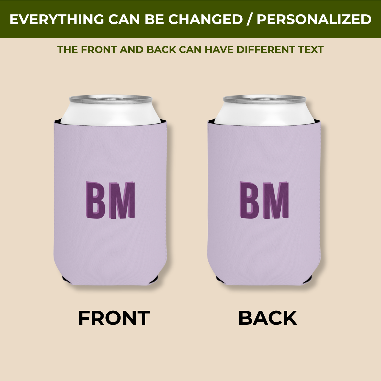 Bold Monogram | Two Initials | Personalized Bachelorette Party Can Coolers