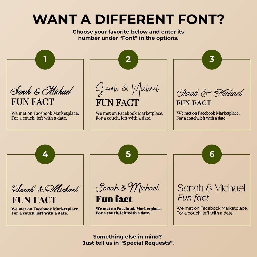 Elegant Fun Fact | Names & Your Fun Fact | Personalized Wedding Napkins