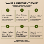 Elegant Fun Fact | Names & Your Fun Fact | Personalized Wedding Napkins
