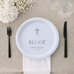 Radiant Cross | Name & Date | Personalized Baptism Plates