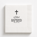 Simple Cross | Name & Date | Personalized Baptism Napkins