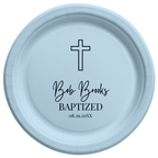 Outline Cross | Name & Date | Personalized Baptism Plates
