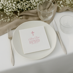 Simple Cross | Name & Date | Personalized Baptism Napkins