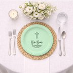 Outline Cross | Name & Date | Personalized Baptism Plates
