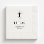 Radiant Cross | Name & Date | Personalized Baptism Napkins