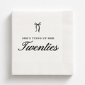 She's Tying Up Her Twenties | Personalized 30th Birthday Napkins