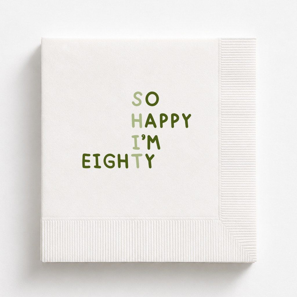 So Happy I'm 80 | Personalized 80th Birthday Napkins