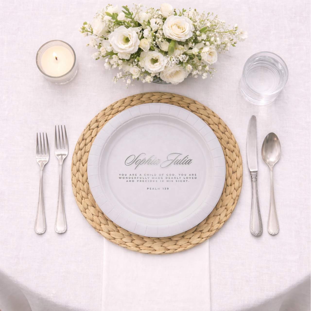 Psalm 139 | Name & Scripture | Personalized Baptism Plates