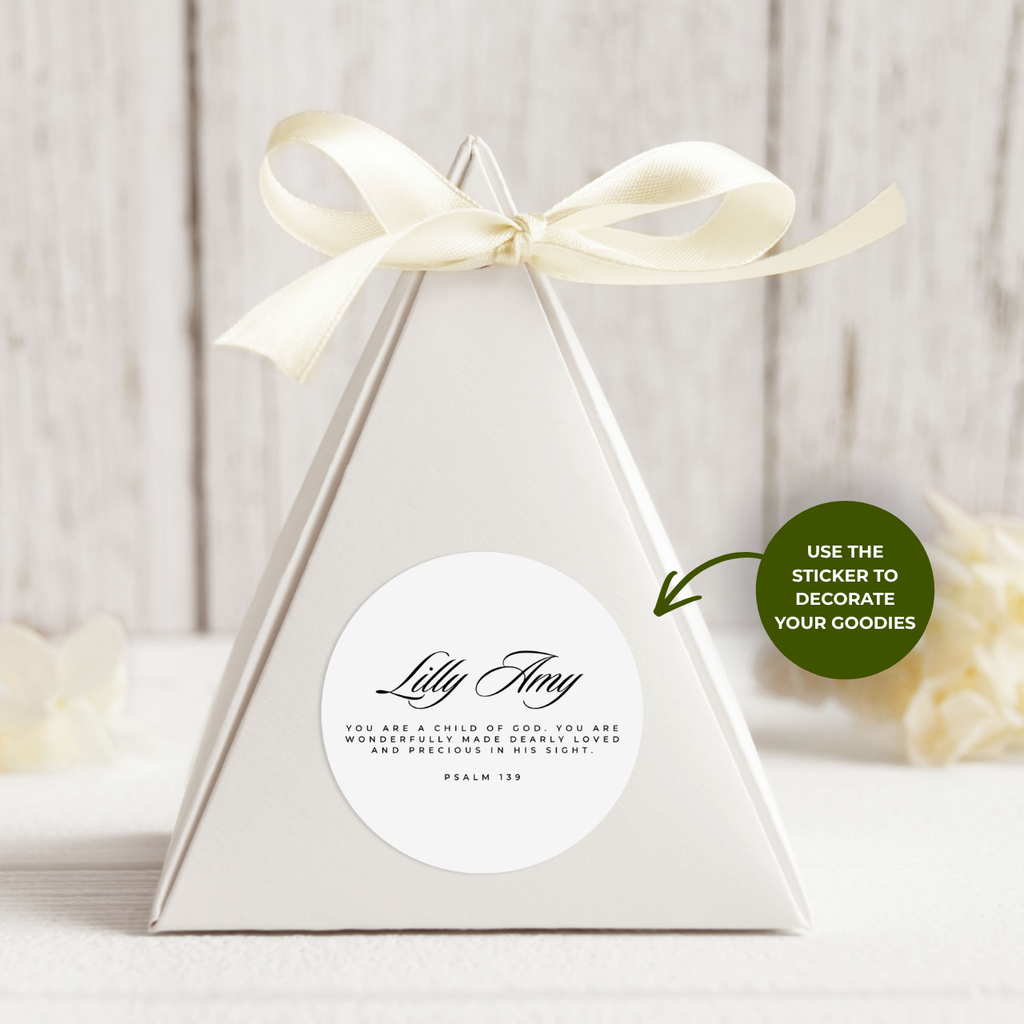Psalm 139 | Name & Date | Personalized Baptism Stickers