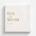 Stacked First Names | Names & Date | Personalized Wedding Napkins