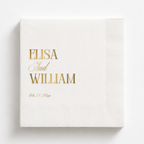 Stacked First Names | Names & Date | Personalized Wedding Napkins