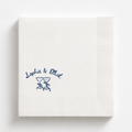 Cheers Coupes & Bows | Names & Date | Personalized Wedding Napkins
