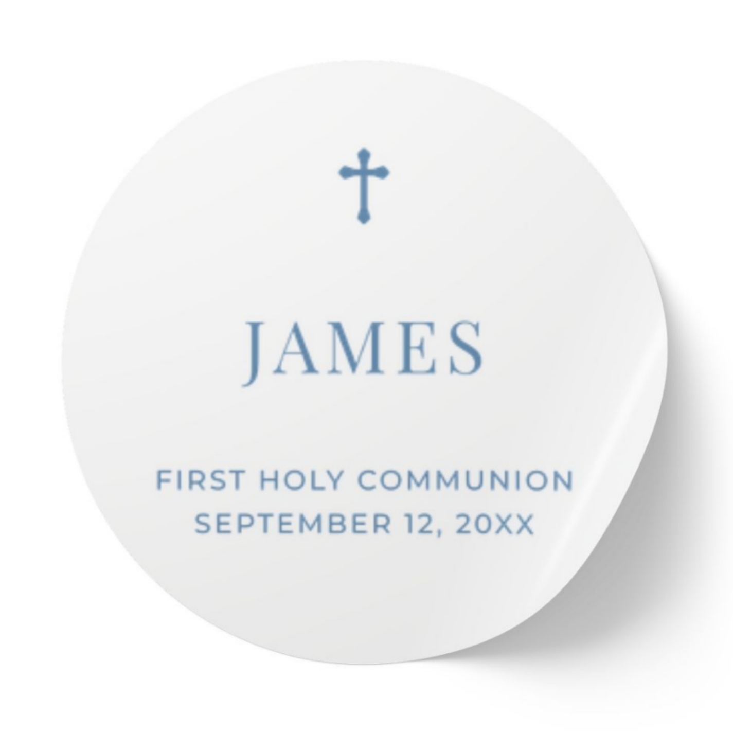 Minimal Cross | Name & Date | Personalized Baptism Stickers
