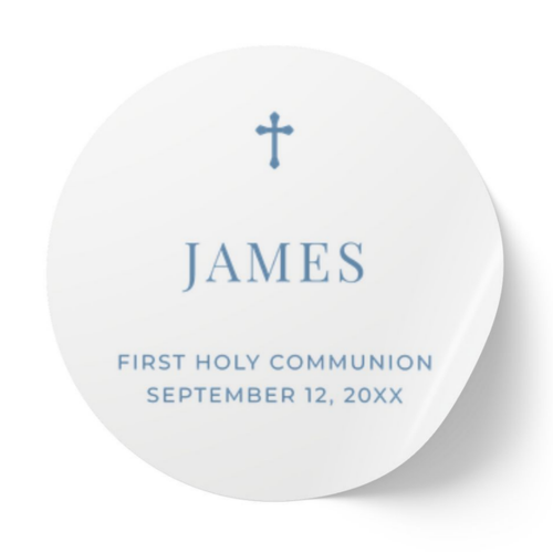 Minimal Cross | Name & Date | Personalized Baptism Stickers