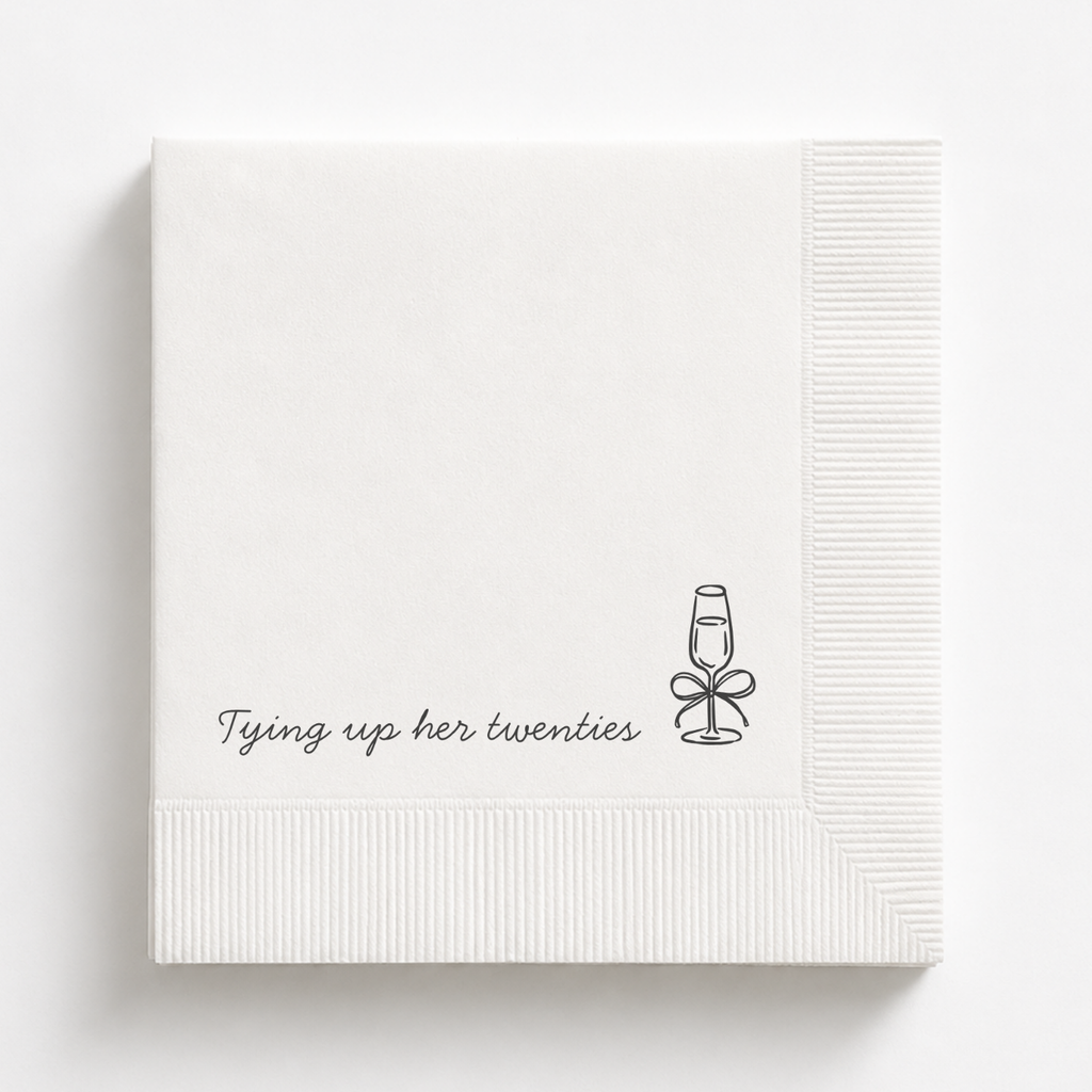 Tying Up Her Twenties | Personalized 30th Birthday Napkins