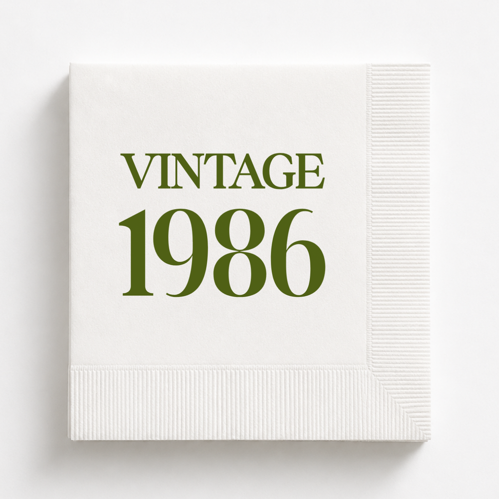 Vintage 1986 | Personalized 40th Birthday Napkins