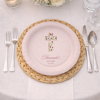 Floral Cross | Name & Date | Personalized Baptism Plates
