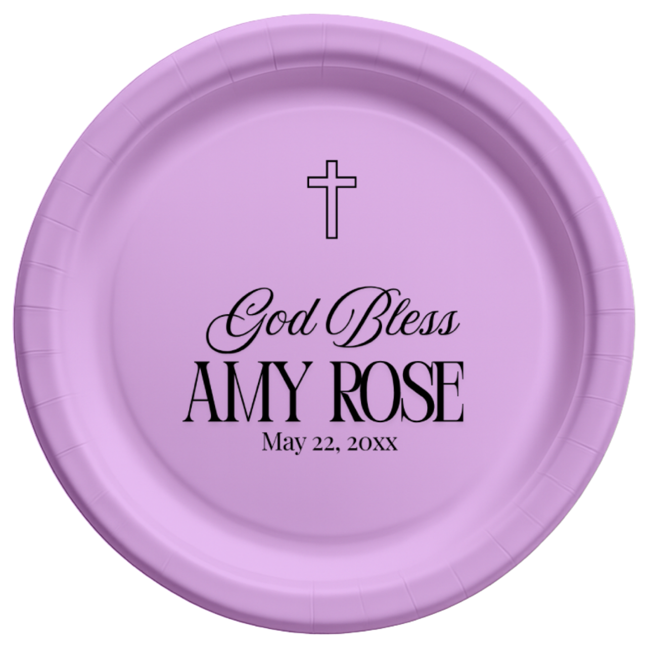 God Bless Classic | Name & Date | Personalized Baptism Plates