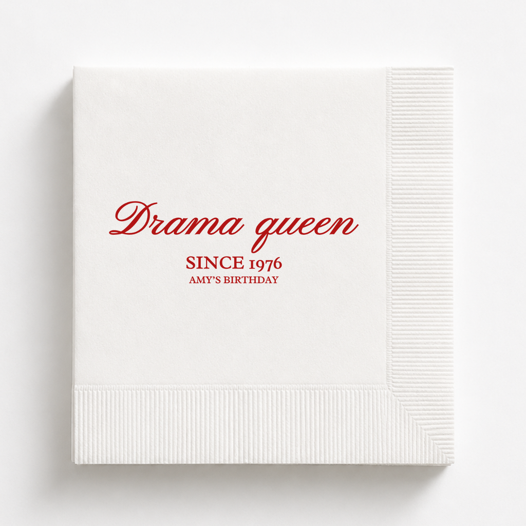 Drama Queen Since 1976 | Personalized 50th Birthday Napkins