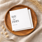 Stacked First Names | Names & Date | Personalized Wedding Napkins