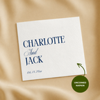 Stacked First Names | Names & Date | Personalized Wedding Napkins
