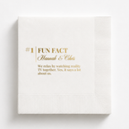 Elegant Numbered Fun Fact | Names & Your Fun Fact | Personalized Wedding Napkins