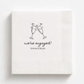 We're Engaged Champagne Toast | Names & Date | Personalized Engagement Napkins