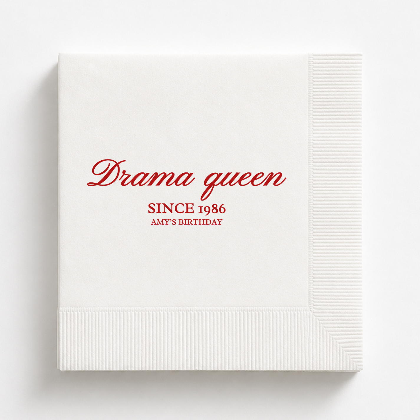 Drama Queen Since 1986 | Personalized 40th Birthday Napkins