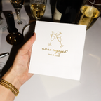 We're Engaged Champagne Toast | Names & Date | Personalized Engagement Napkins