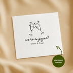 We're Engaged Champagne Toast | Names & Date | Personalized Engagement Napkins