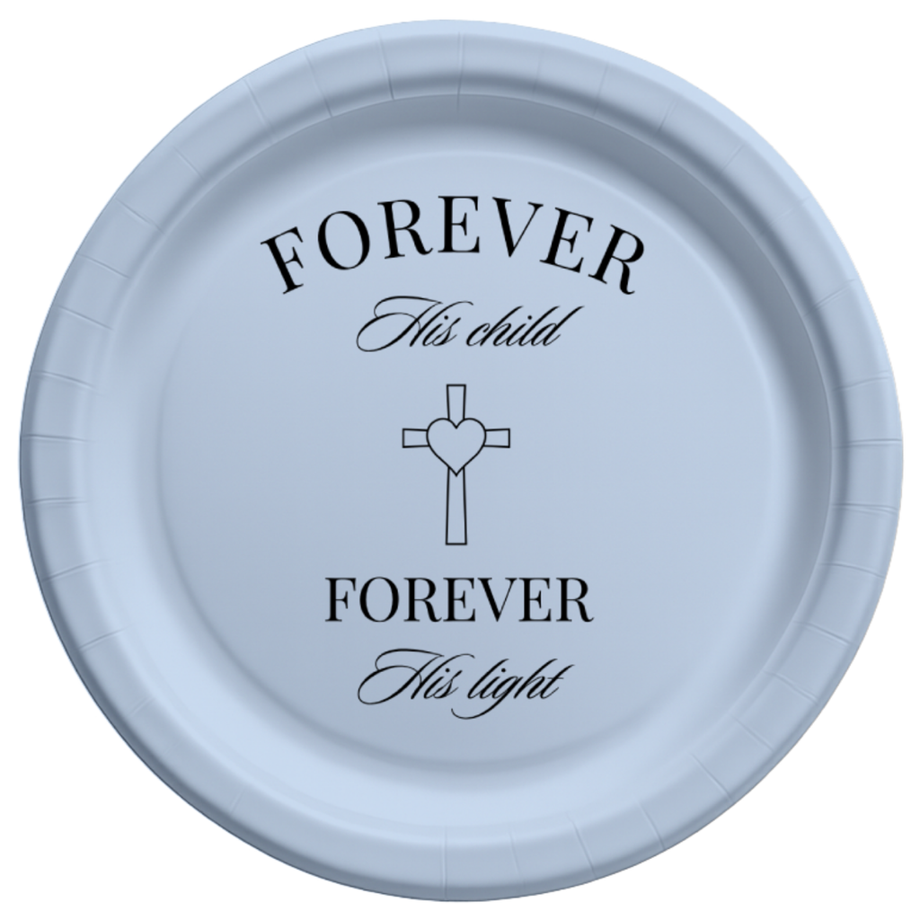 Forever His Child | Custom Wording | Personalized Baptism Plates