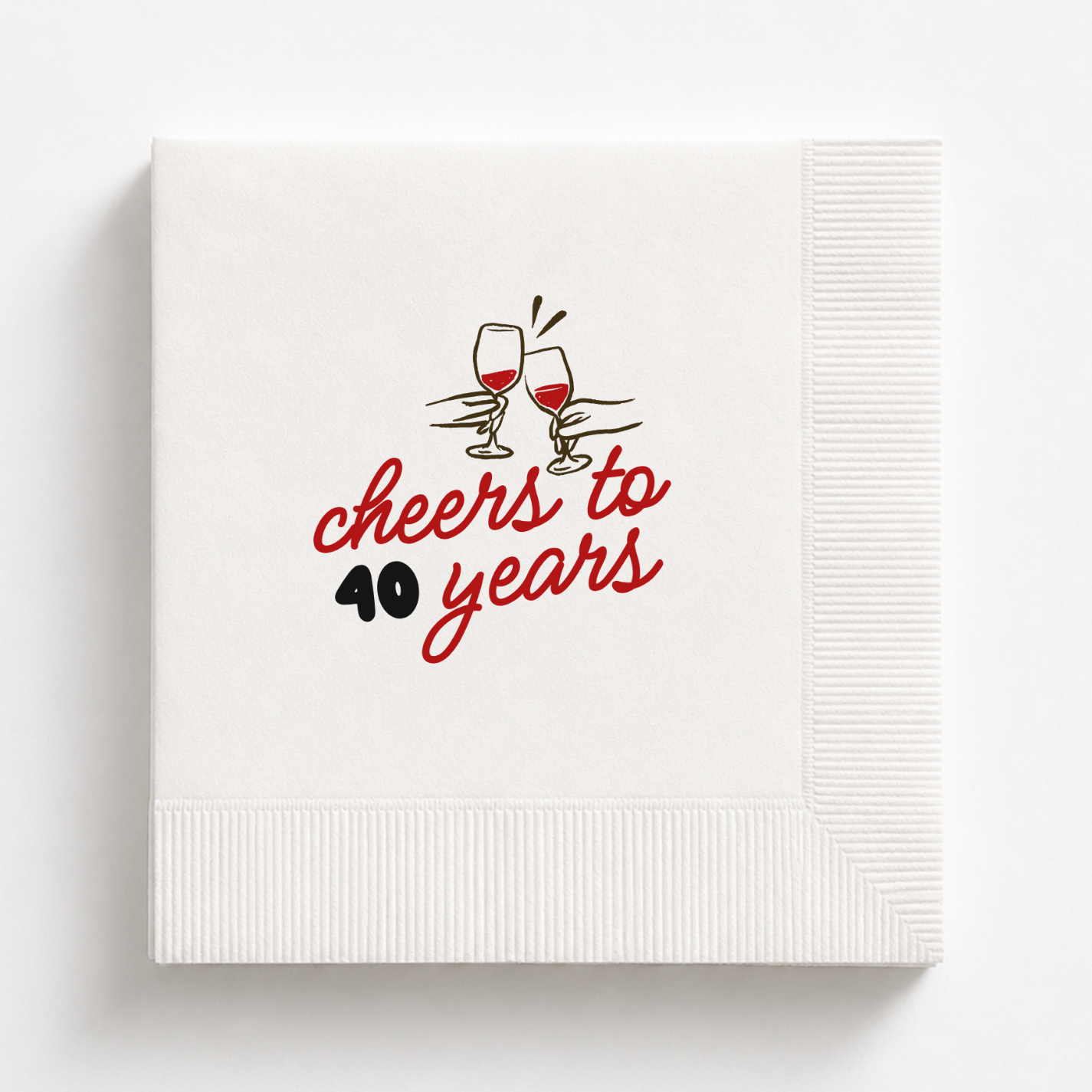 Cheers to 40 Years | Personalized 40th Birthday Napkins
