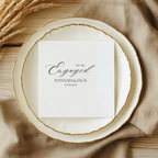 We Are Engaged Calligraphy engagement cocktail napkins with custom wording