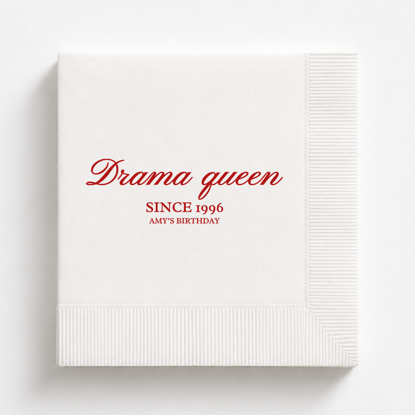 Drama Queen Since 1996 | Personalized 30th Birthday Napkins