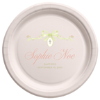 Ribbon & Cross Medallion | Name & Date | Personalized Baptism Plates