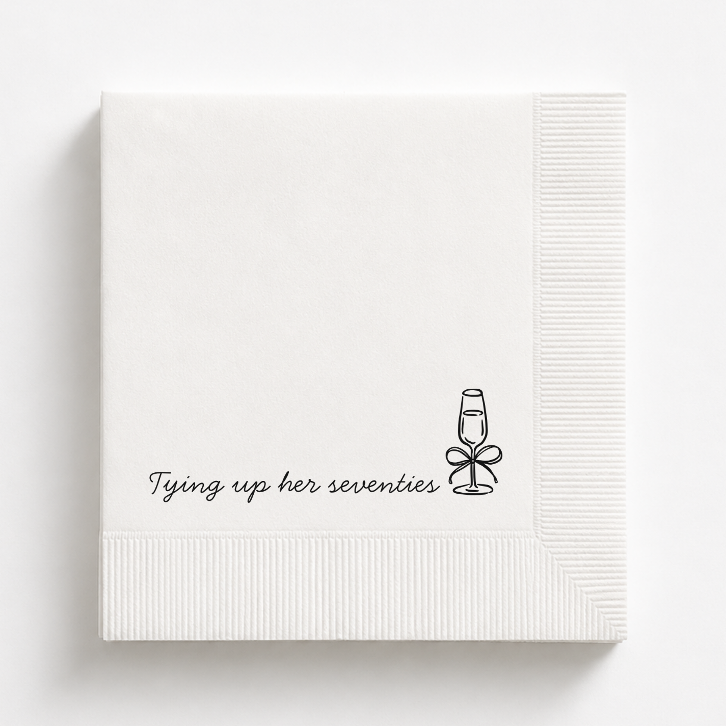 Tying Up Her Seventies | Personalized 80th Birthday Napkins