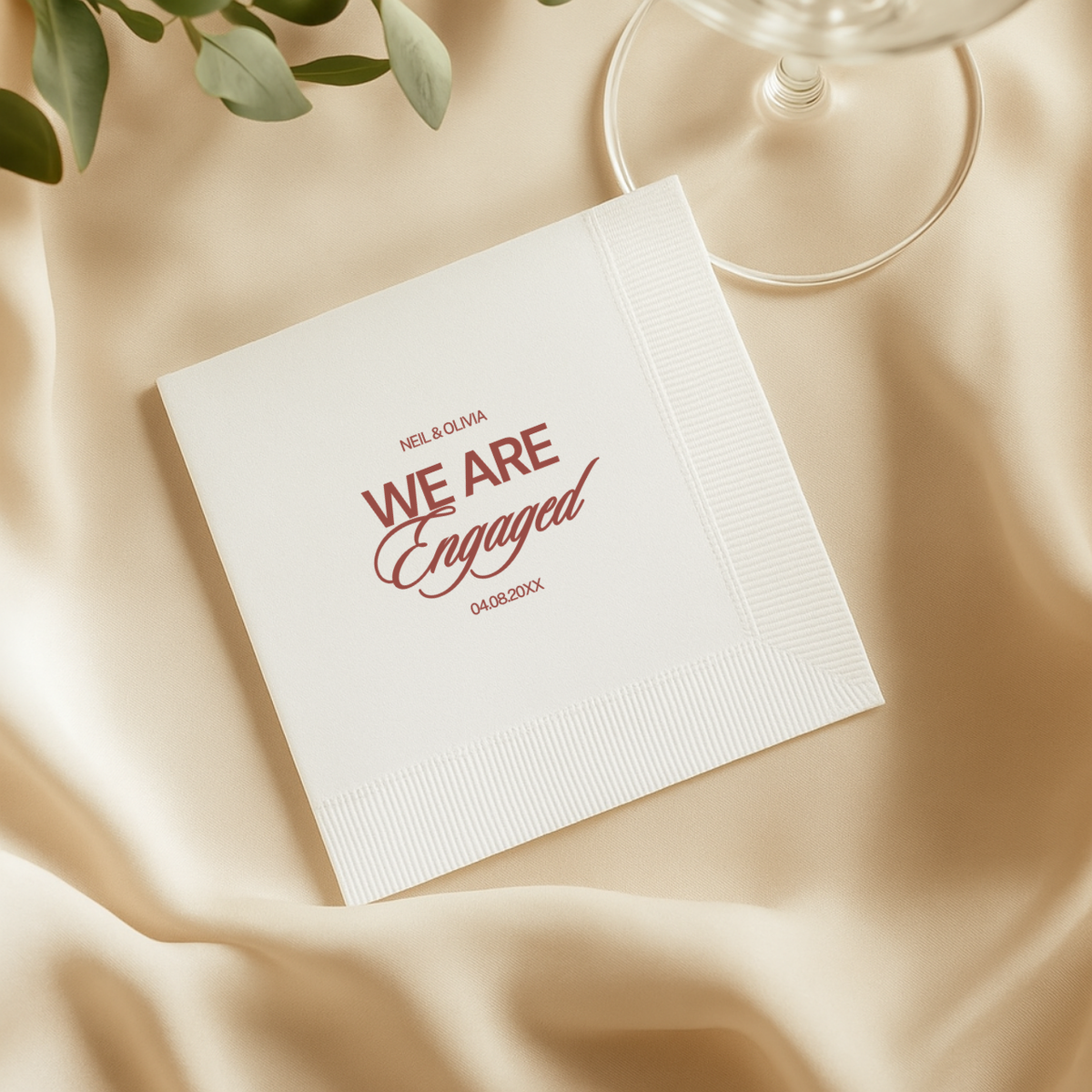 We Are Engaged Bold engagement party napkins for the celebration