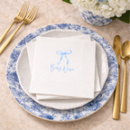 Custom baby shower napkins with the Watercolor Bow design