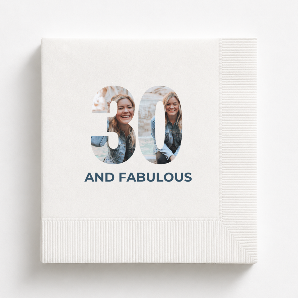 30 and Fabulous With Photo | 30th Birthday Napkins