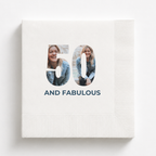 50 and Fabulous With Photo | 50th Birthday Napkins