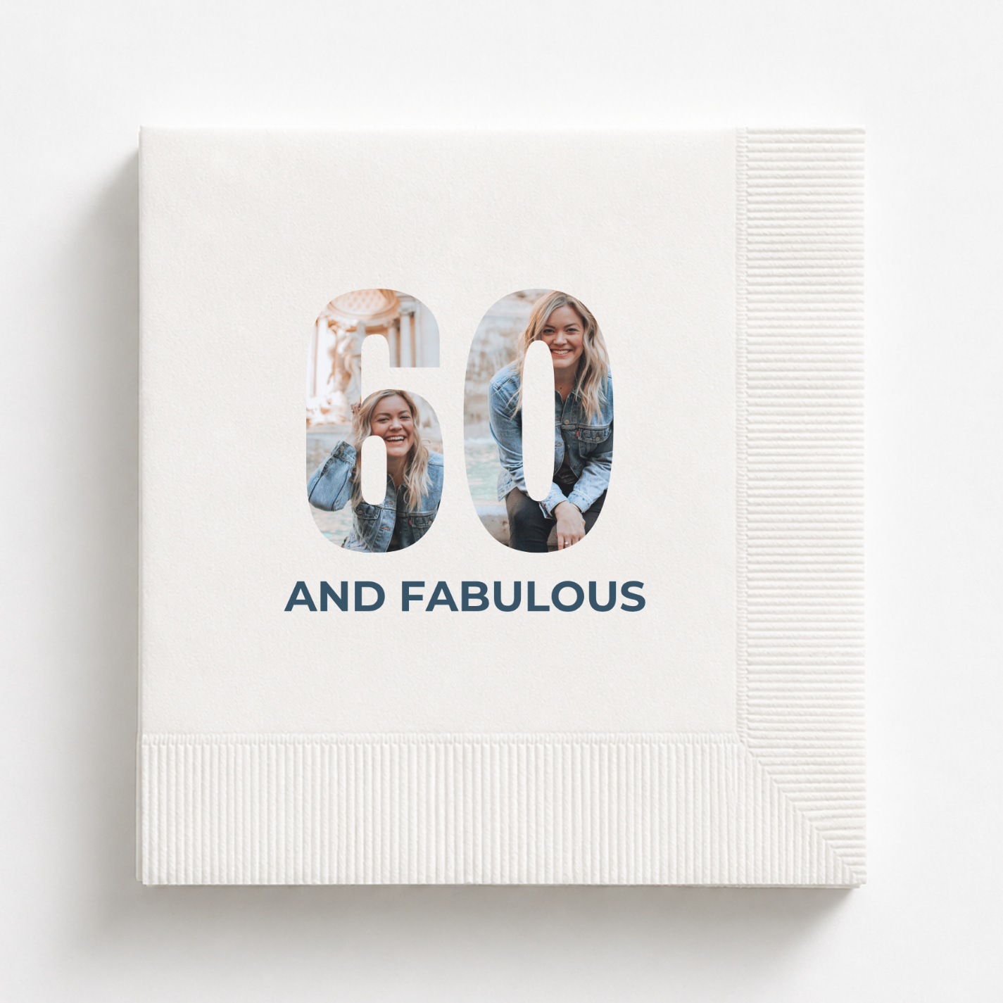 60 and Fabulous With Photo | 60th Birthday Napkins