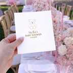 Custom baby shower napkins with the Teddy Bear design